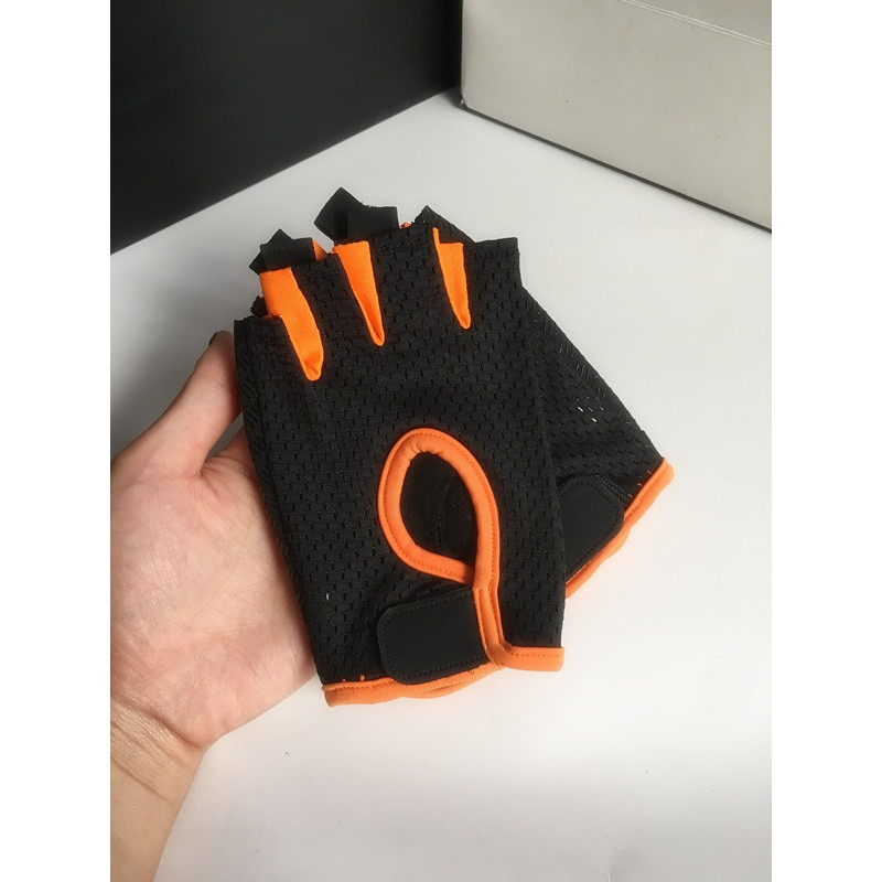 健身手套男女半指运动瑜伽薄款透气器械训练防滑户外骑行单车夏季_3 橘色