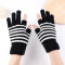 半指手套男女士保暖毛线漏二指学生写字工作骑行车露手指头秋冬季_2 优雅黑波浪二指