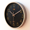 巴丝石英钟现代钟表个性挂钟创意钟客厅时钟大挂表静音简约壁钟(f60)_10英寸（直径25.5厘米） 2855白色26厘米