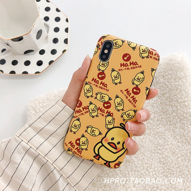 可爱卡通8plus苹果x手机壳XSMax/XR/iPhoneX/7p/6女iphone6 iPhoneXR黄底