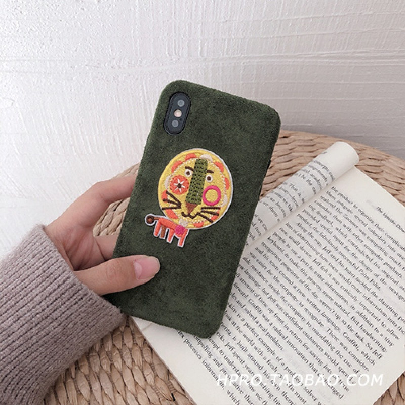 绒布小动物6s苹果x手机壳XSMax/XR/iPhoneX/8plus/7p女款ipho 7plus/8plus狮子