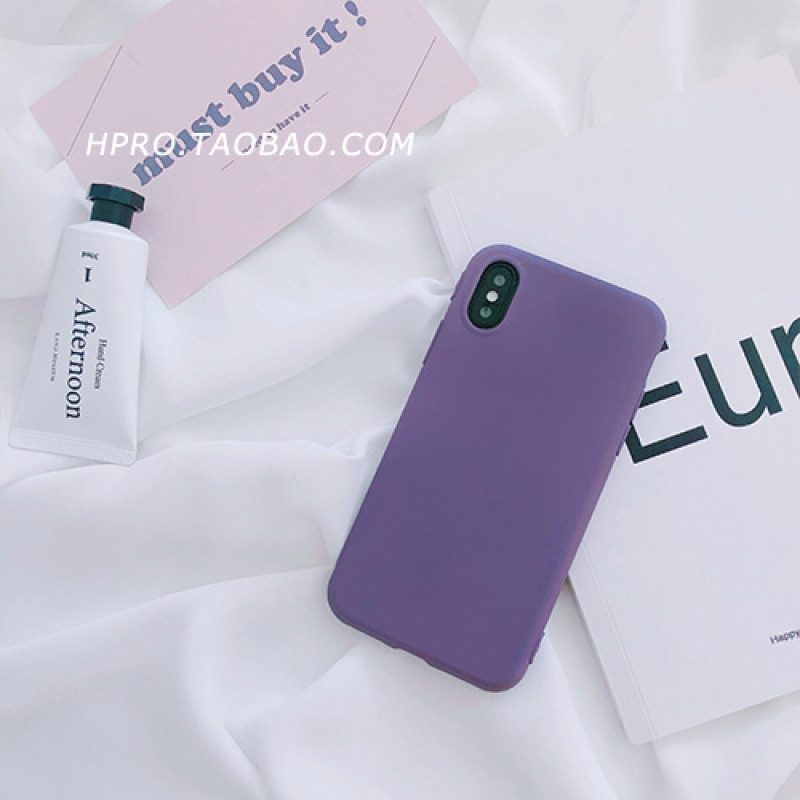 素色简约软壳6splus苹果x手机壳iPhoneXS/7/8plus女款个性硅胶套 iPhone7/8深紫