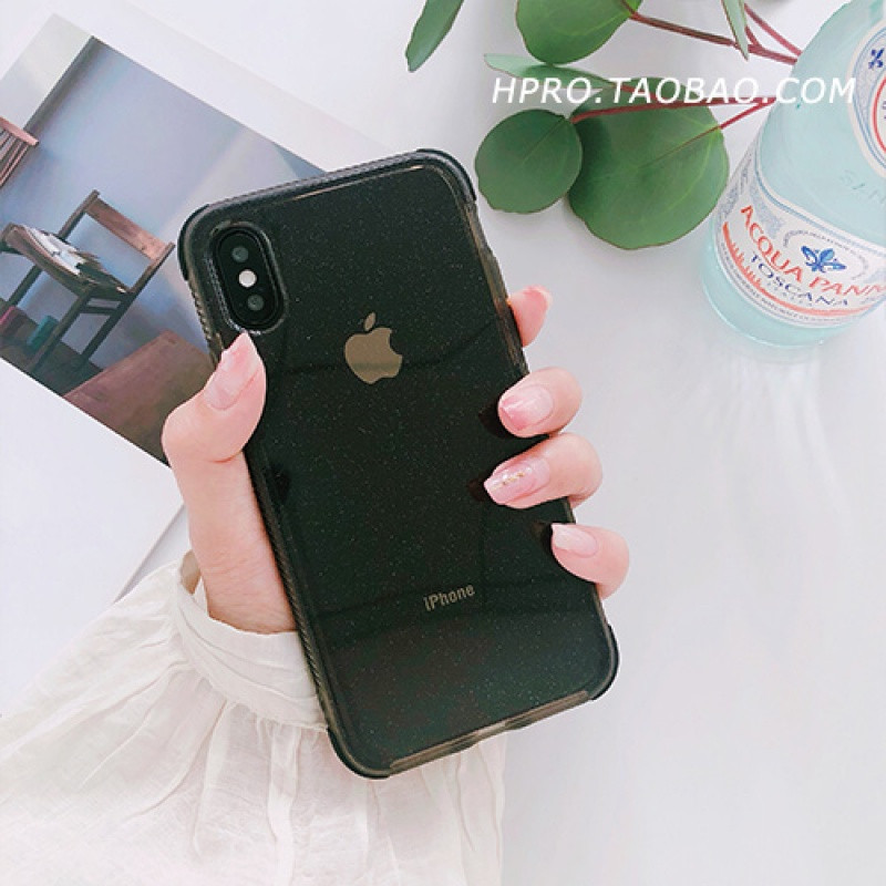 闪粉防摔壳6s苹果x手机壳XSMax/XR/iPhoneX/8plus/7p女款ipho 7plus/8plus黑色