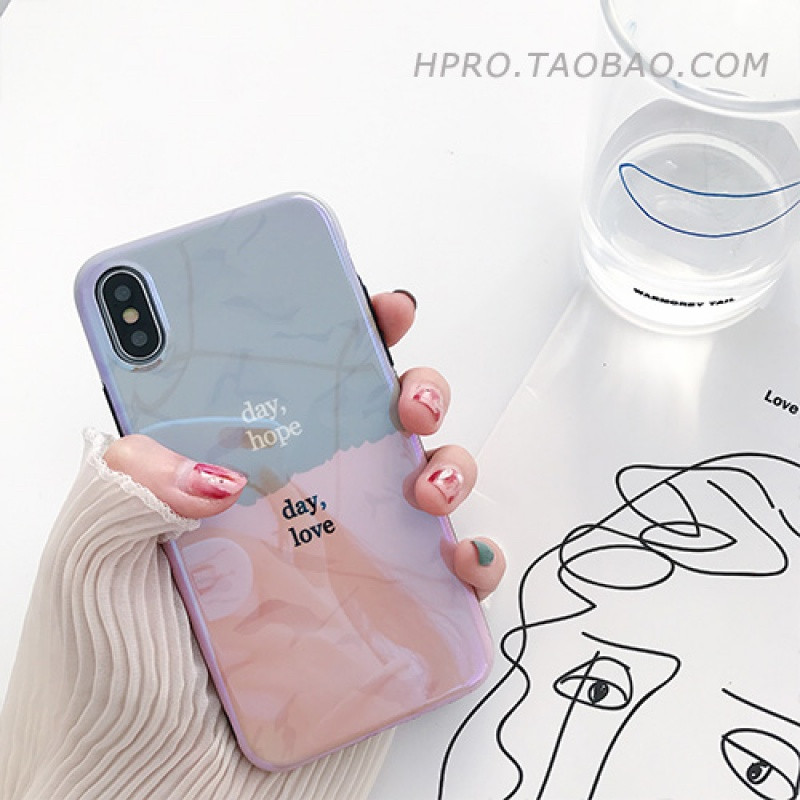 拼色蓝光6s苹果x手机壳XSMax/XR/iPhoneX/8plus/7/6p女款iph_16 6/6s粉色