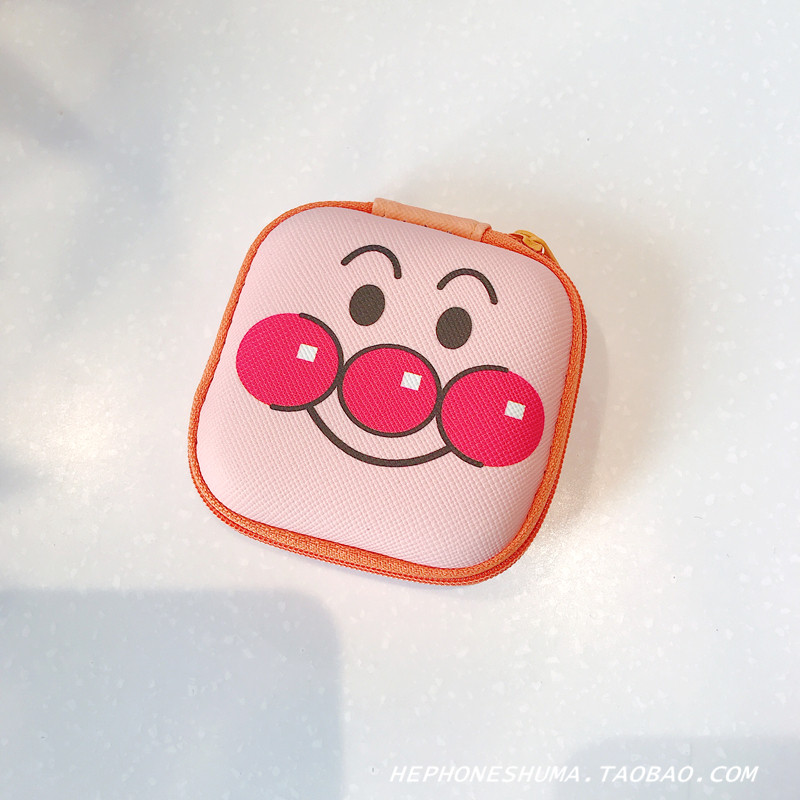 日韩可爱卡通耳机数据线收纳包迷你便携硬币拉链零钱包防摔女款潮_1 【收纳包】面包超人