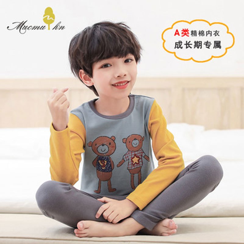 纯棉内衣套装 100cm 蓝色