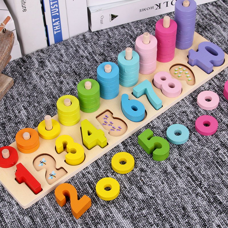 儿童认数早教力开宝宝数字积木玩具1-2-3-4-5-6周岁男女孩_3 (基础款)小号数字对数板