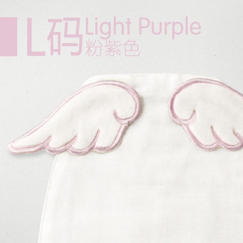 INS婴儿宝宝吸汗巾儿童隔汗巾天使翅膀纯棉四层纱布垫背巾_7 粉紫色（L码）