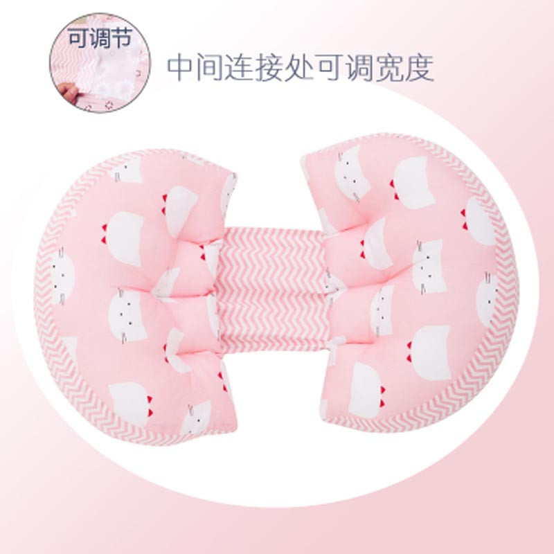 春夏孕妇枕头护腰侧睡卧枕U型枕怀孕期托腹抱枕母婴儿用品卡通可爱孕产妇用品 孕妇护腰枕 猫咪粉-中间宽度可调节
