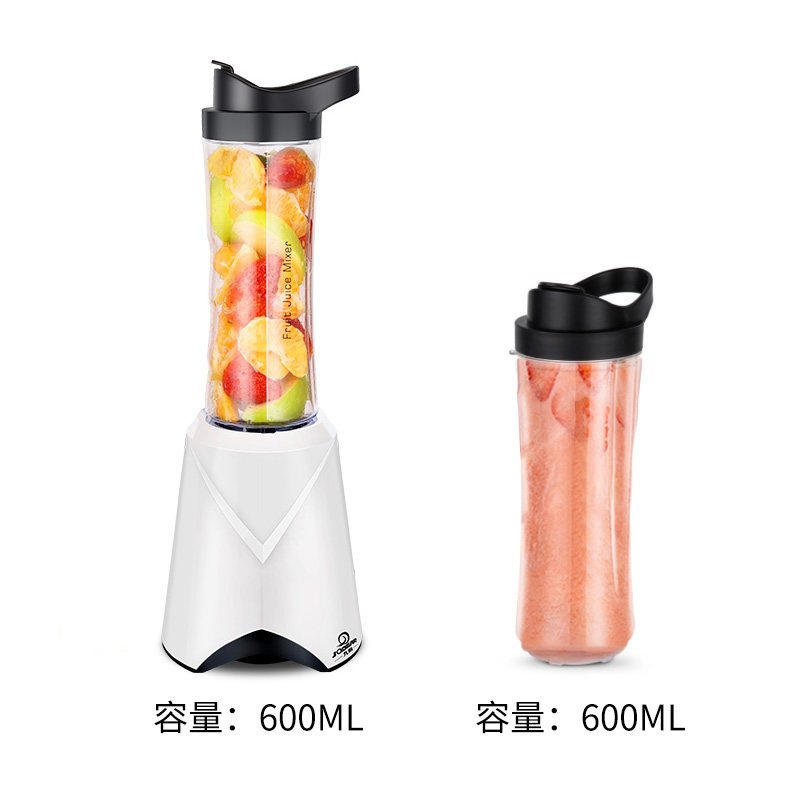 榨汁机家用迷你学生小型便携式电动榨汁杯全自动果蔬多功能果汁机 白色，双杯