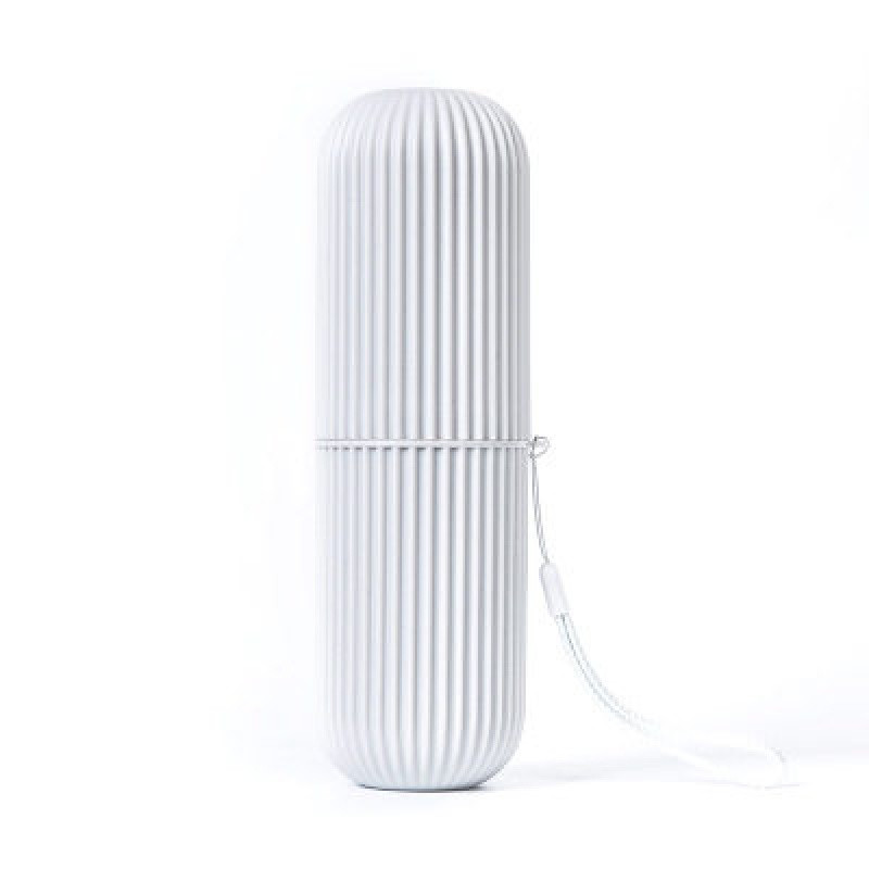 旅游糖果色牙刷牙膏杯便携式撞色牙刷盒收纳盒旅行出游便携洗漱盒_1 灰色（升级-可拆为2个漱口杯）