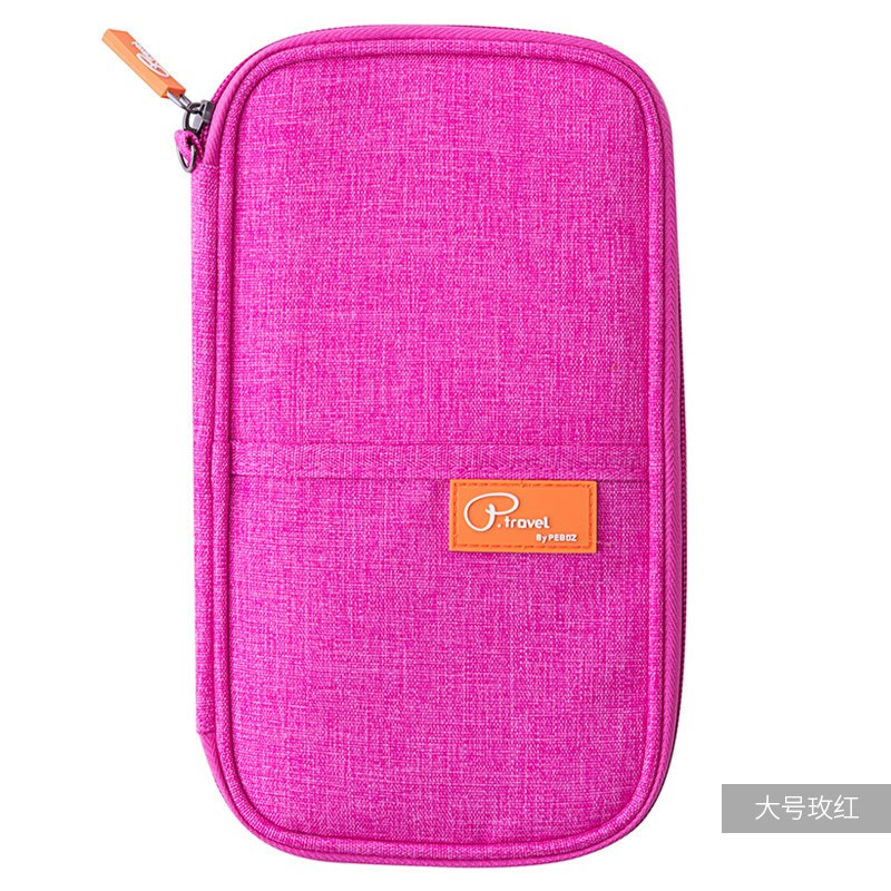 护照包机票护照夹可爱保护套旅行收纳包出国多功能袋包_7 大号玫红