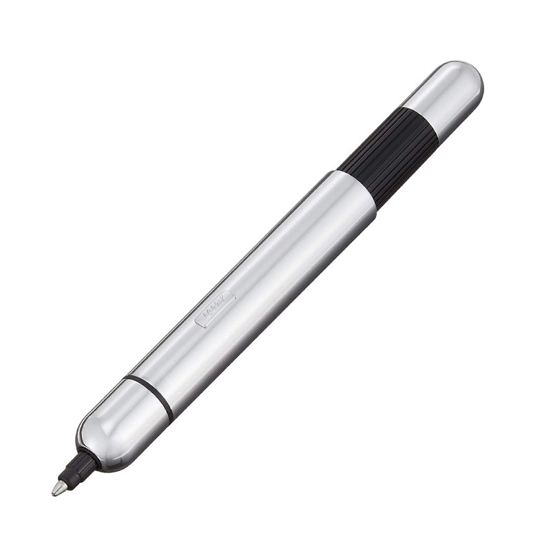 凌美LAMY圆珠笔签字笔Pico口袋系列 可伸缩原子笔 圆珠笔按制笔 亮银色