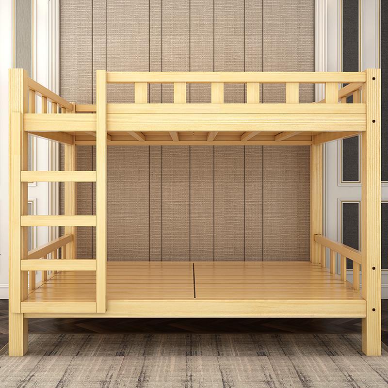 男女0.9m/1.2全实木高低床子母床层成人加宽床女学生租房0.9/1.2 900mm*2000mm_原木无漆只有高低床_更多组合形式