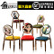 欧式复古做旧椅简约美甲椅靠背椅铁艺椅子西餐厅咖啡厅奶茶店桌椅_54_235 天蓝色_鹿先生