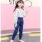 [促销]女童牛仔裤春秋装新款儿童裤子女孩中大童长裤时尚洋气束脚裤宽松 110cm（建议身高100cm） 深蓝色