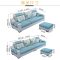 简约现代小户型布艺沙发整装组合可拆洗客厅2018新款布艺沙发包邮 三人位＋脚踏+黑白茶几_2号色