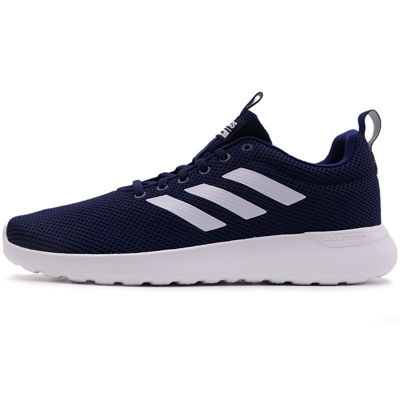 adidas阿迪达斯男子透气休闲轻便跑步鞋B96566 新海军蓝/亮白 42.5
