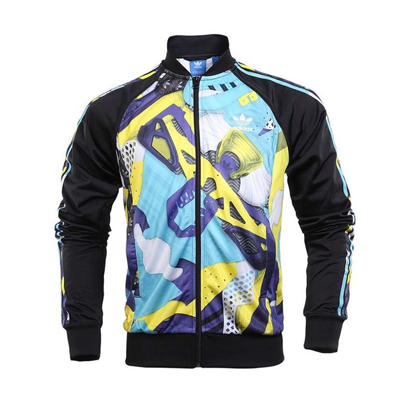 ADIDAS阿迪达斯新款男子上衣印花舒适修身休闲运动外套BK5924 S BK5924
