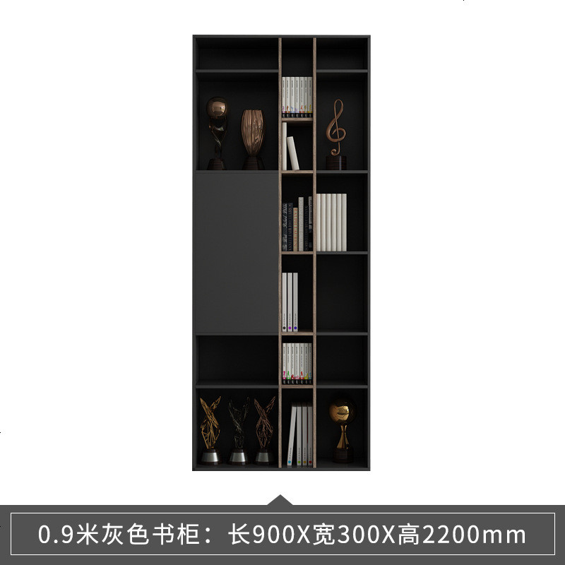 北欧书柜书架自由组合格子置物柜简约现代储物装饰柜带实木书柜_966_685 0.9米港恋灰色书柜_0.6-0.8米宽