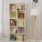 特价书架书柜收纳柜储物柜自由组合简易落地书柜置物架可定制_496_326 长度60（浅胡桃色）_0.6-0.8米宽