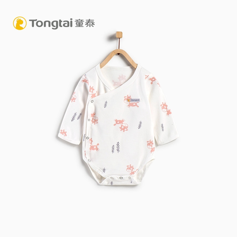 童泰TONGTAI婴幼儿纯棉内衣偏开包屁衣1-24个月长袖连体衣爬服婴幼儿通用90cm 90cm 小鹿