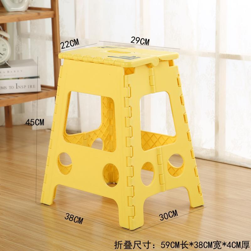 可折叠塑料凳子儿童便携户外迷你小板凳家用矮马扎靠背椅成人_982_899 黄色（45CM高）