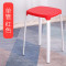 加厚塑料凳子圆高凳子简约时尚创意塑料椅子板凳家用餐桌餐凳成人_343_973 单管红色