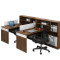 木质职员办公桌员工桌电桌椅组合屏风工作位卡座隔断职员桌 1.2*0.6+高柜(3人位)