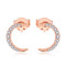【美国】MY FASHION DESIGN S925银 镶嵌锆石 清新简约系列 星月耳钉MYE1823 玫瑰金色