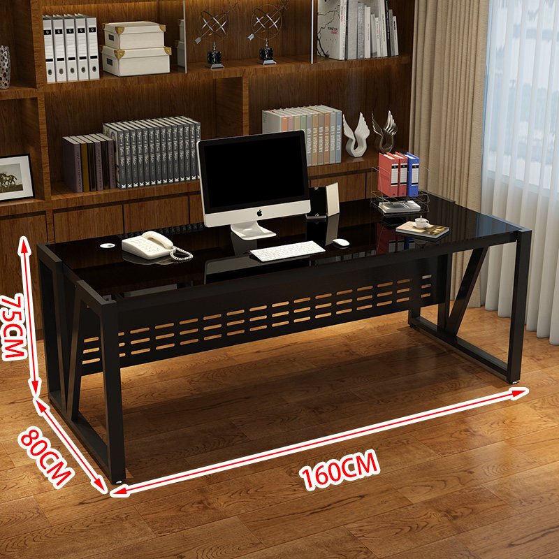 电桌转角现代时尚简约书桌班台总裁主管经理老板办公桌 1.6米单个桌子【色备注】