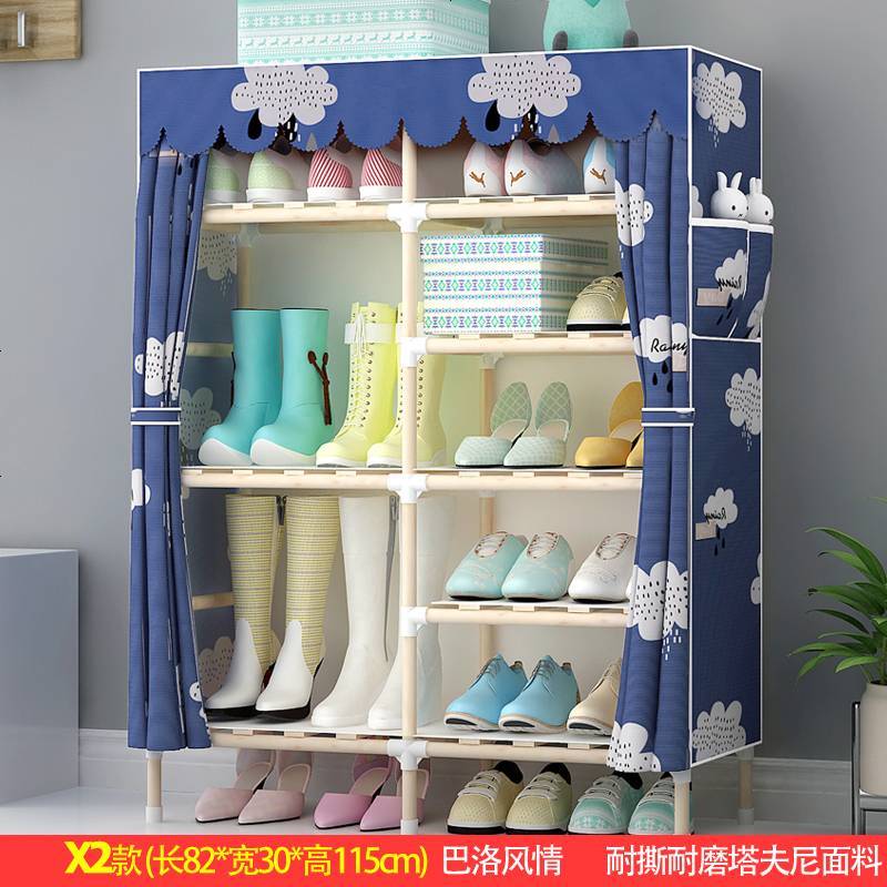 简易鞋柜家用简约现代大容量厅柜经济型省空间多层组装实木鞋架_935_996 组装_X2巴洛风情