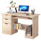 亿家达电脑桌办公桌带书柜台式书桌桌子 F款100cm枫樱木色