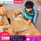 儿童学习桌书桌学生写字桌椅套装小学生实木写字桌课桌可升降_425_495 第八代护脊学习桌+8A学习椅圆背粉色有脚踏