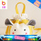 韩版卡通帆布斜挎水桶包女士可爱兔子单肩包抽带束口手机包_7 黄色兔子