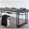 loft实木办公桌工作台电脑桌铁艺黑色餐桌创意简约大型会议桌长桌_539_828 220*80*75厚度5cm