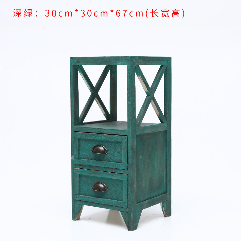 床头柜小窄柜简约现代户型时尚木质欧式卧室小型实木北欧经济型迷_626_344 整装_绿色两斗30*30