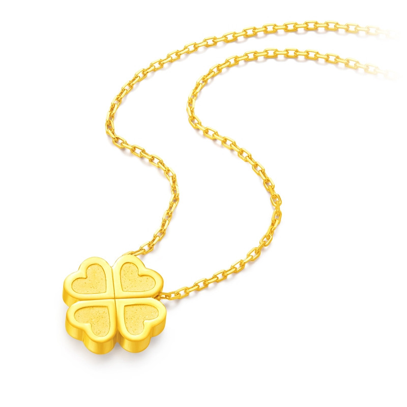 好礼周大福ing系列四叶草黄金项链套链计价 8.10g45cm高清实拍图