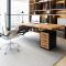 LOFT实木办公桌老板桌简约主管办公室总裁桌工业风创意电脑桌 客人椅（实木广岛椅一张）