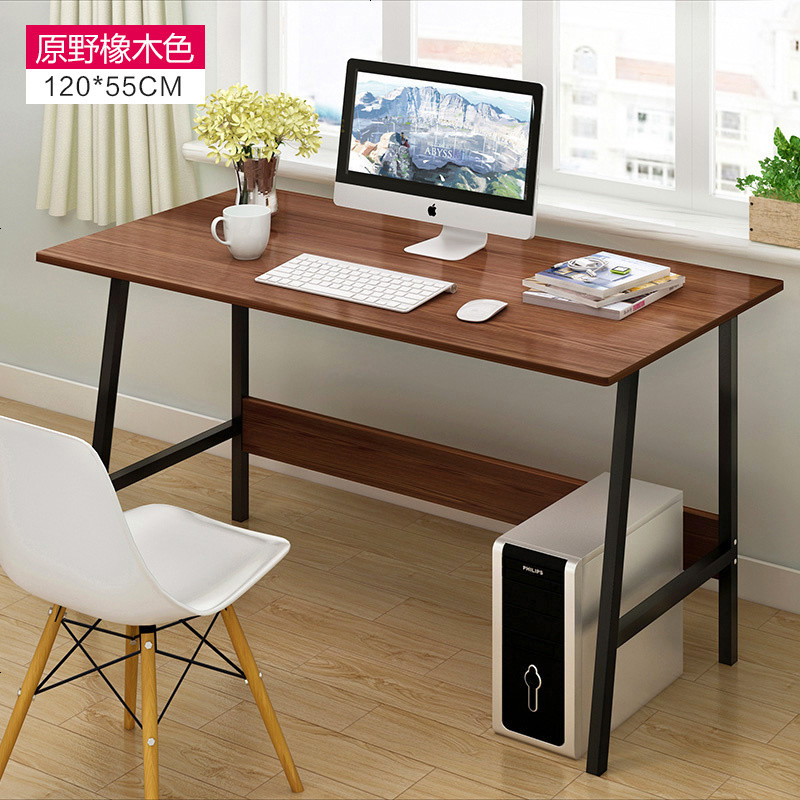 桌子简约宜家经济型简约现代写字台简易书桌电脑桌台式家用办公桌_301_1 120X55CM原野橡木色