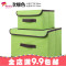 无纺布折叠收纳箱有盖衣服储物箱布艺儿童玩具收纳盒整理箱_38 绿色