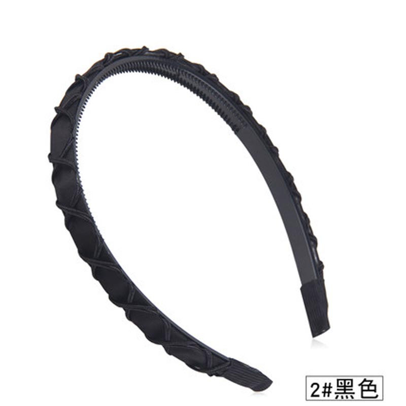 发箍头箍简约带齿百搭简约小清新压发卡韩版发窟成人头窟发捆女孩子头发 配饰 2#黑色