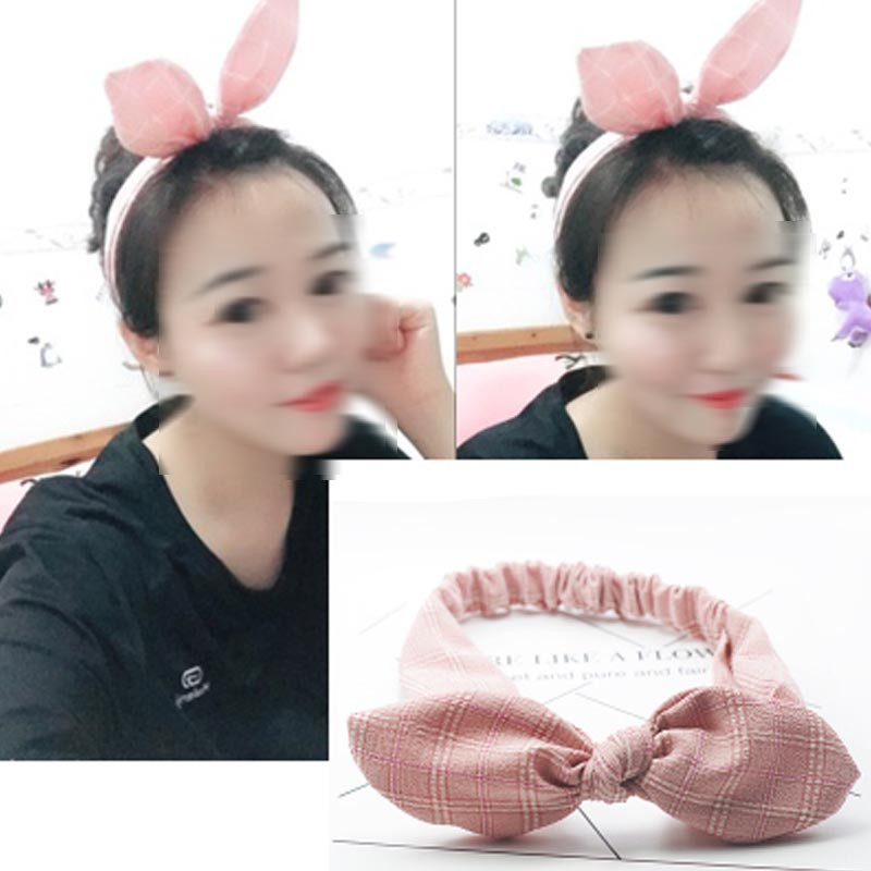 森女系蝴蝶结洗脸发带韩版头饰宽边美容甜美小清新蕾丝百搭女发箍头发配饰 红木色