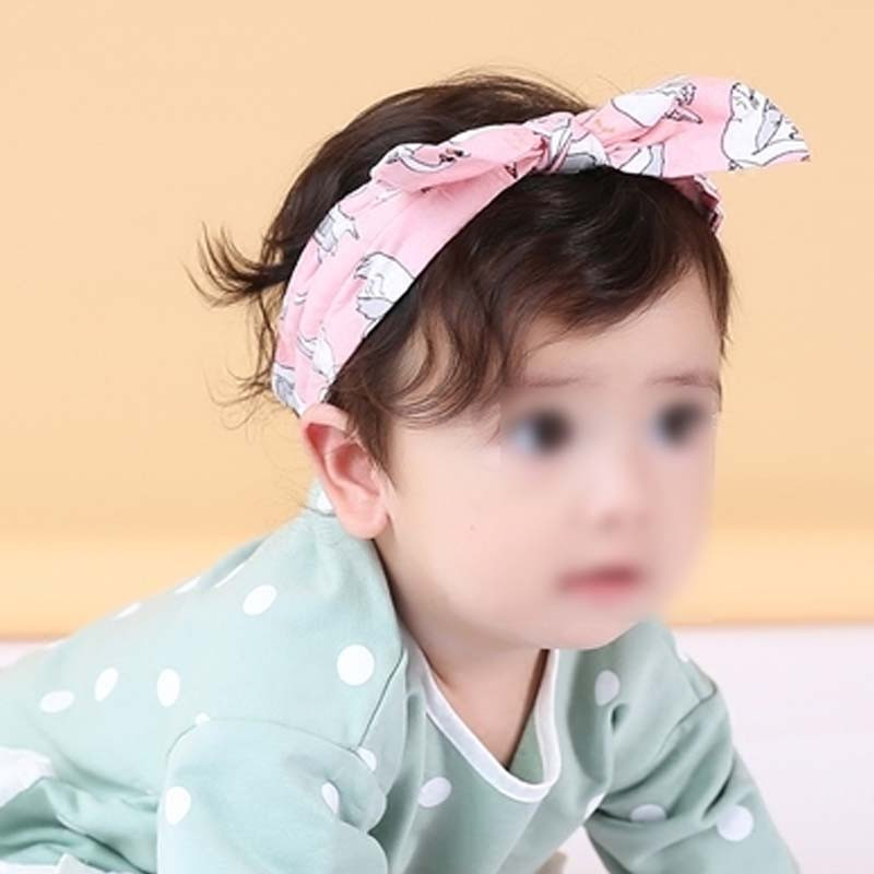 婴儿发带冬可爱发夹头饰蝴蝶结韩版女宝宝护卤门发饰儿童头花简约小清新小女孩发饰头饰 浅粉红色-5号天鹅发箍