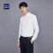 HLA海澜之家简约水洗休闲衬衫2019春季舒适透气长袖衬衫男 165/84A 漂白04