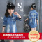 大童女装2018新款牛仔外套小女孩春秋款韩版女童洋气公主中长风衣_1 120码（建议身高110cm) 飞机