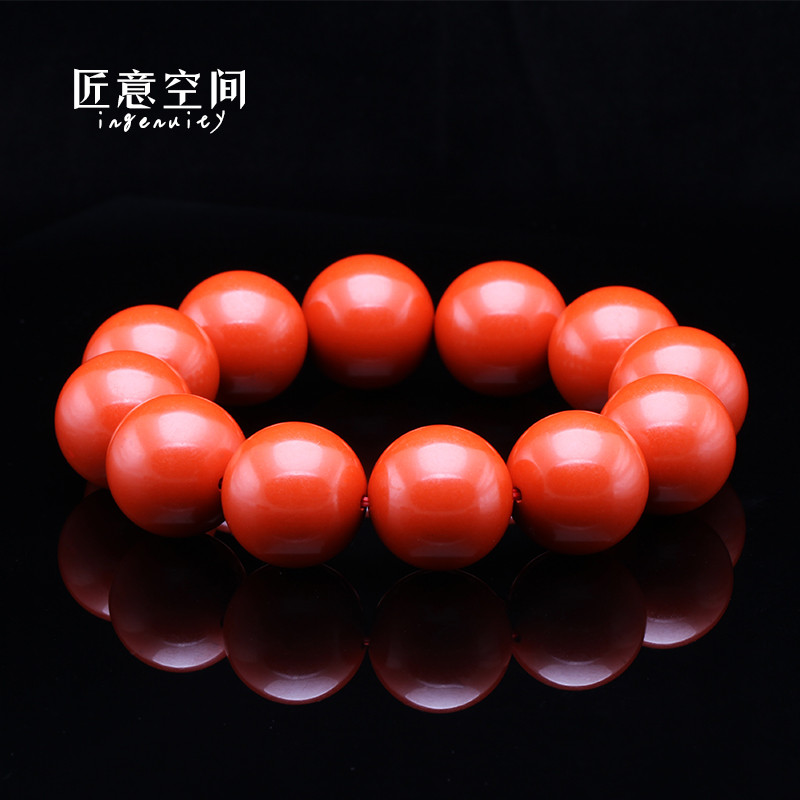 天然原矿朱砂(红砂)20mm手链 红砂