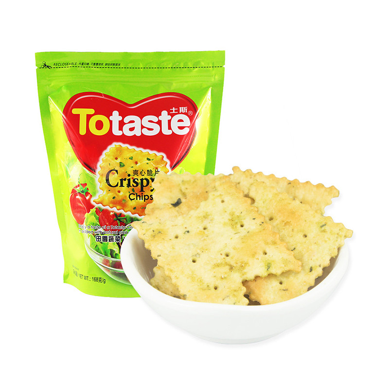Totaste土斯田园蔬菜爽心脆片饼干168g