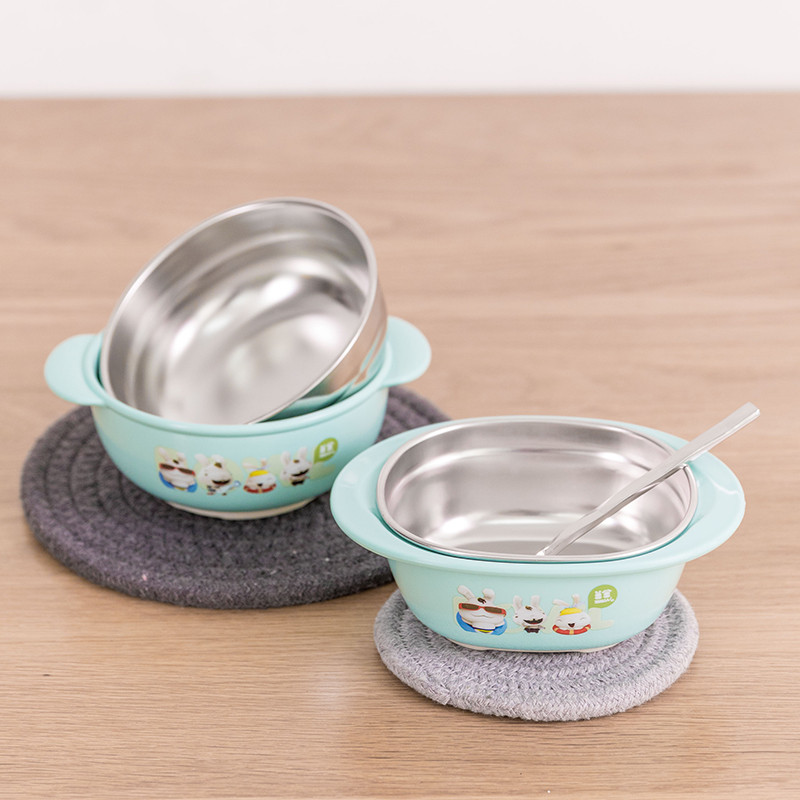 名创优品（miniso） 萌兔不锈钢儿童多用碗 可爱卡通吃饭汤碗其它/送儿童/礼品