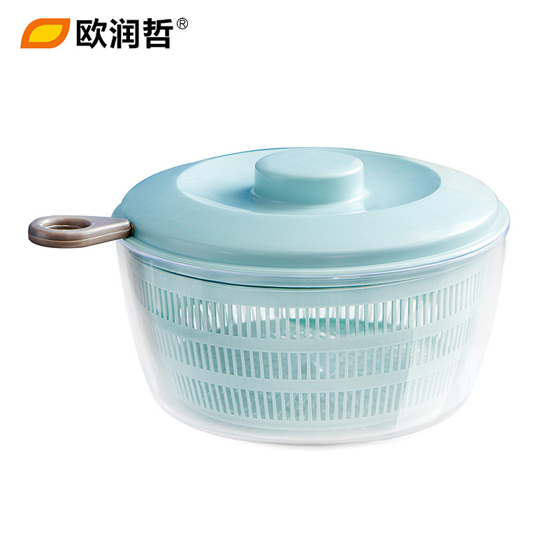 欧润哲 大容量手拉式蔬菜脱水篮 700196 家用厨房甩干机脱水器手动沥水篮